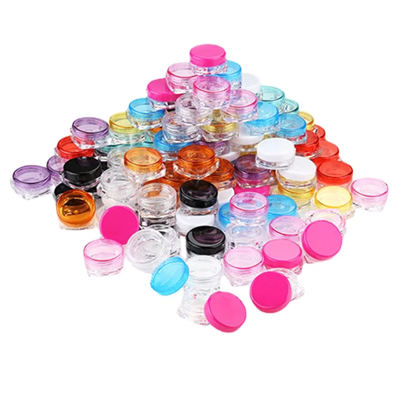 

50Pcs 3g/5gWholesale quadrate Plastic Refillable Eyeshadow Contorting Eyeliner jar mannicure set for manicurists essentials