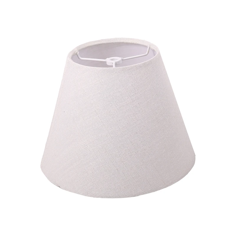 【Hot Cake】Lamp Shade Linen Fabric White Lamp Shade Small 5 Inch Top Diameter X 9 Inch Bottom Diameter X 7 Inch Tall (White With