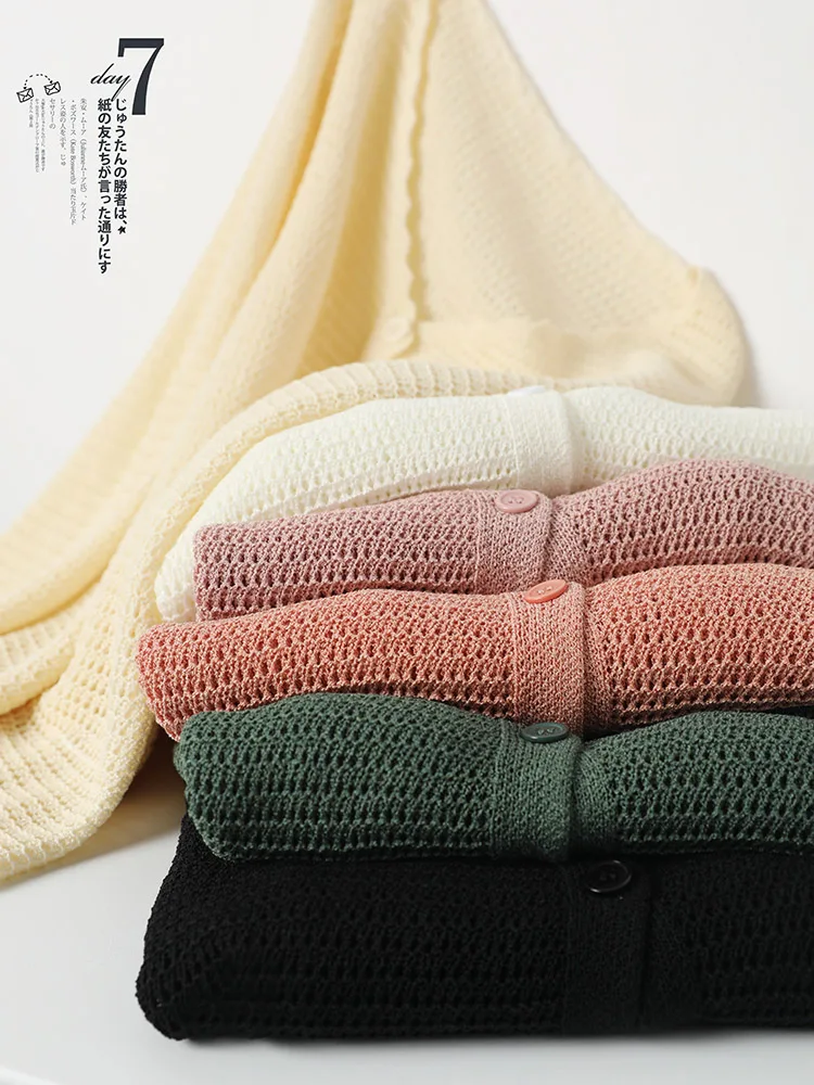 

Summer Women's ort Ice Silk Knitted Cardigan Sun Protection Outerwear Air Conditioned Thin Jaet Open Front Sle