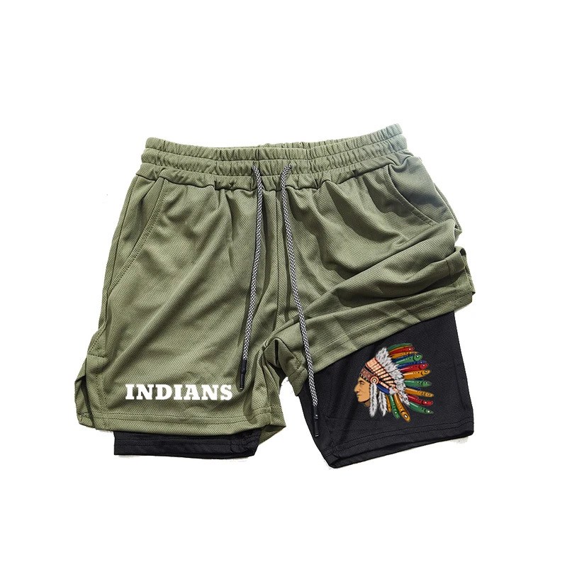 

Мужские спортивные брюки двойного в одном, дышащие, повседневные, быстросохнущие, двухслойные, для бега, спортивное белье, летние, M-3XL