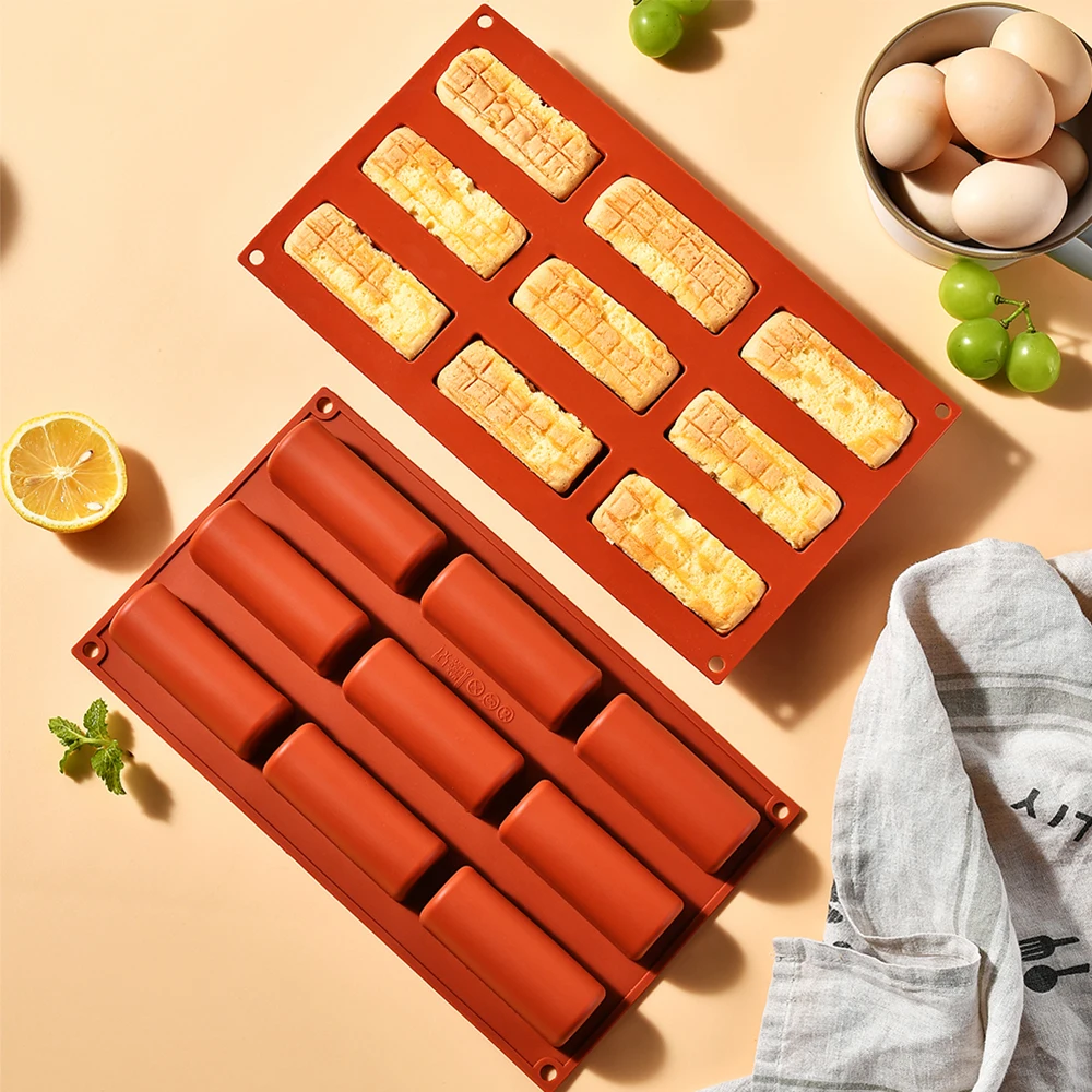 Molde rectangular para barra de chocolate, 9 cavidades, moldes de silicona para barra de cereales, molde para hornear barras de granola, barras de proteínas, tarta de queso, 1 unidad