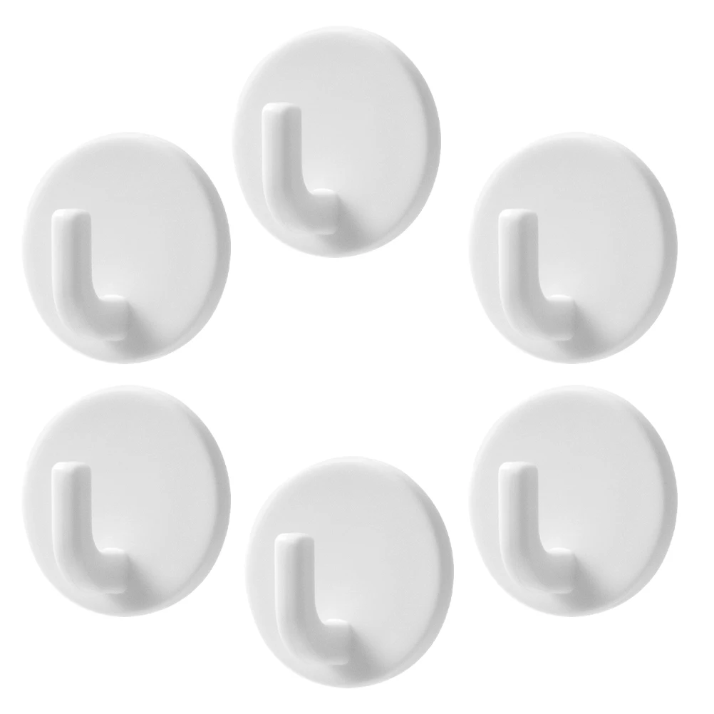 

6pcs Small Hooks Adhesive Hangers Wall Mounted Kitchen Bathroom Key Holder Decorative Hanging Storage Organizer ToweletteHooks