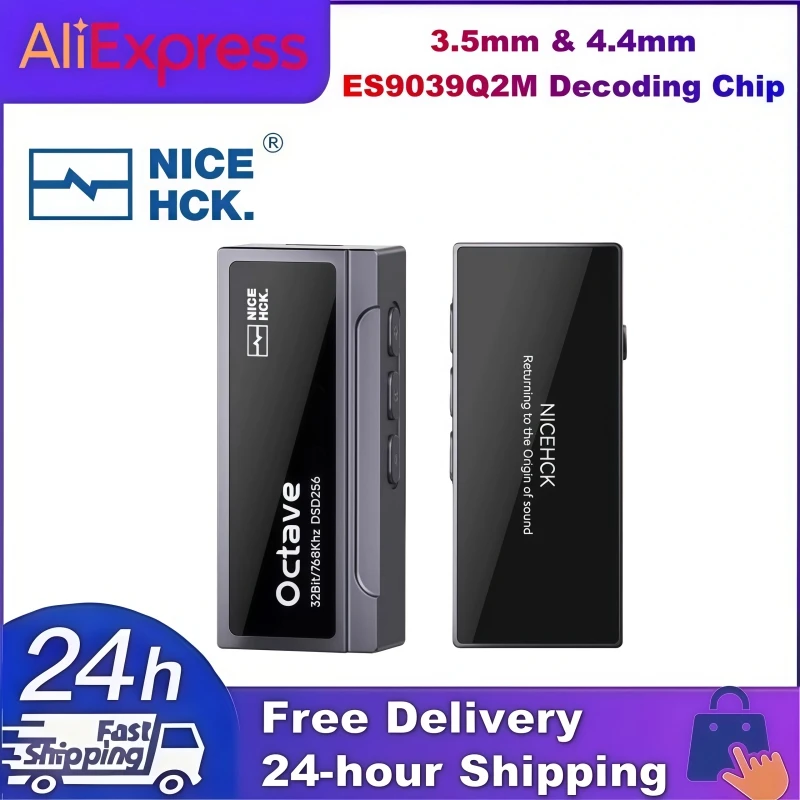 NICEHCK オクターブ フラッグシップ ES9039Q2M デコーディングチップ HiFi ポータブル DAC Type-C アンプ 3.5mm & 4.4mm 出力 最大 550mW@32Ω 電力