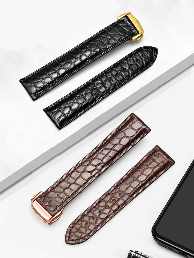 Crocodile Genuine Leather Watch Band For Omega Strap Watch Seamaster Speedmaster 300 DeVille Watchband Bracelet 19mm 20mm 21mm