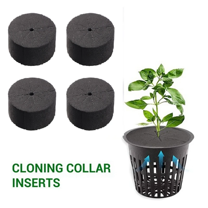 40Pcs Garden Clone Collars Neoprene Inserts Sponge Block for 2 Inch Net Pots Hydroponics Systems and Cloning Machines