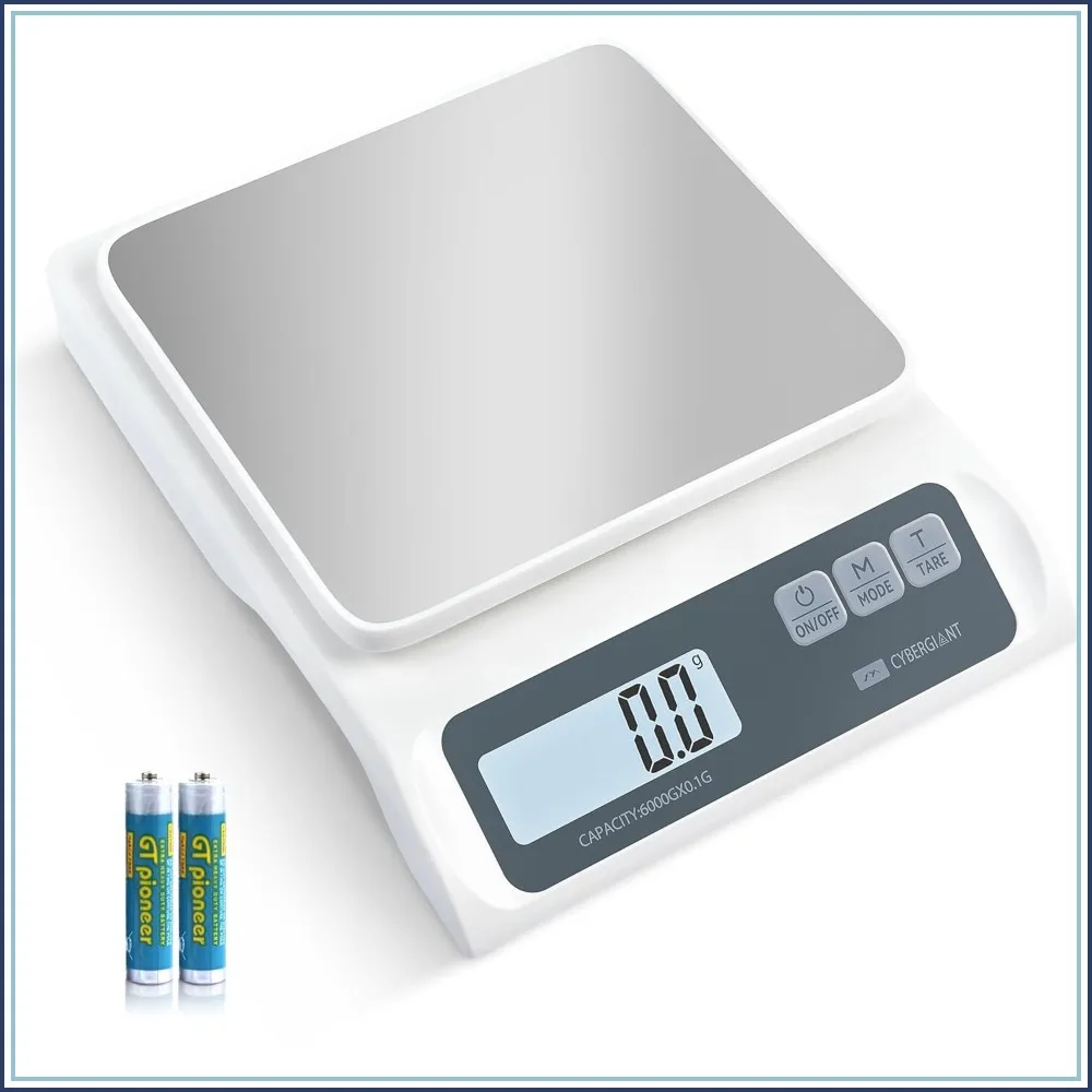 

13lb/0.1g Precision Digital Food Scale - Stainless Steel Platform, LCD Display for Kitchen, Baking & Espresso