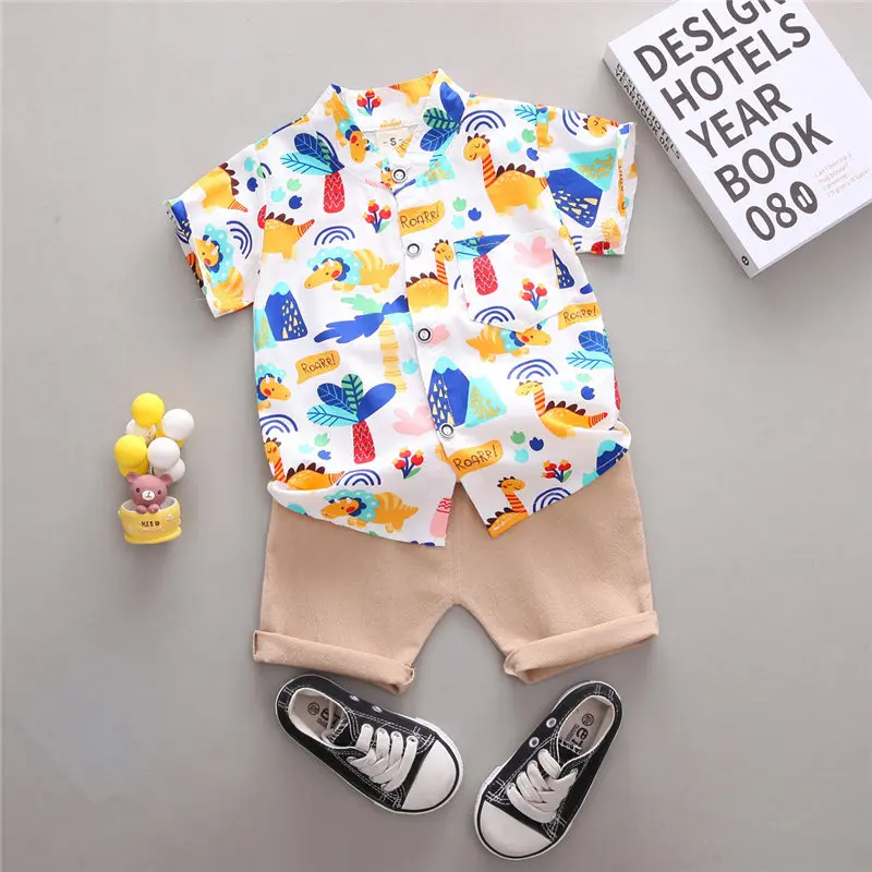 New Children Casual Clothes Suit New Summer Kids Boys Girls Printe Shirt Shorts 2Pcs/Set Baby Toddler Clothing Infant 0-4 YEARS