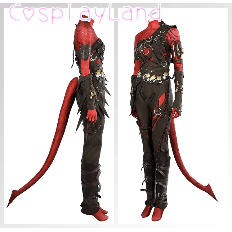 Baldur Karlach Cosplay Costume Game Gate 3 Karlach Costumes Women Outfit Full Set Custom Size Halloween Christmas Roleplay Suit