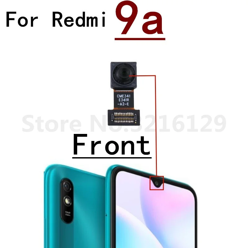 Rear Back Camera For Xiaomi Redmi 9 9A 9T 4G Front Facing Camera Module Backside View Replacement Spare Parts