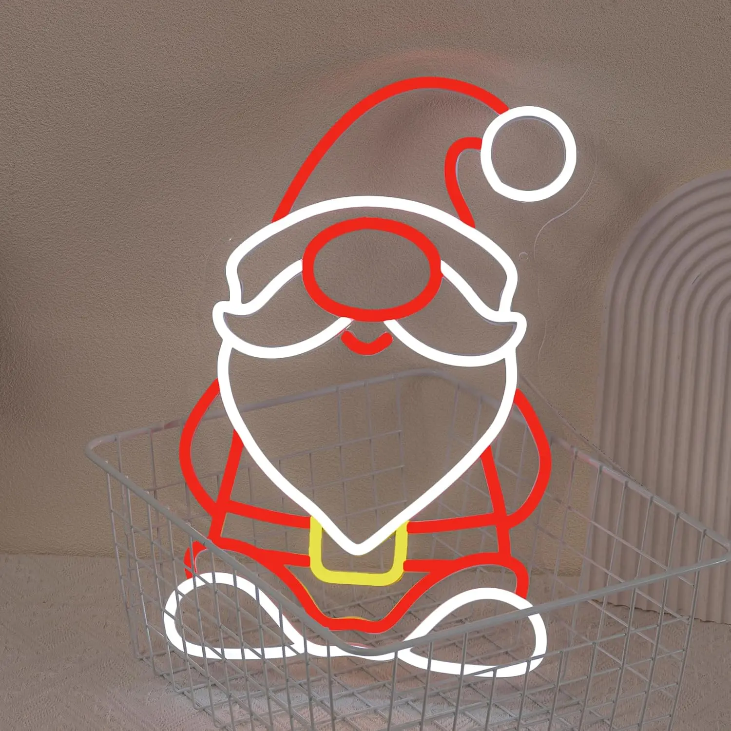 Świąteczny Gnom Neonowy Znak do Dekoracji Ścian Święty Mikołaj LED Neonowy Znak Kolorowy na Imprezę Sypialnia Pokój Dziecięcy Bar Dekoracja