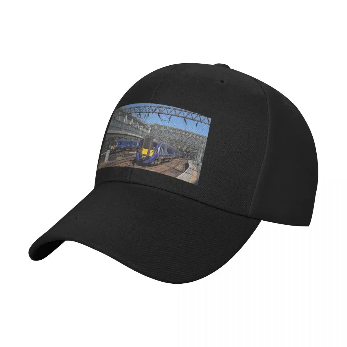 Scotrail Class 380 trains at Glasgow Central Station Baseball Cap sun hat Sunscreen hard hat Hood Men's Hats Women's