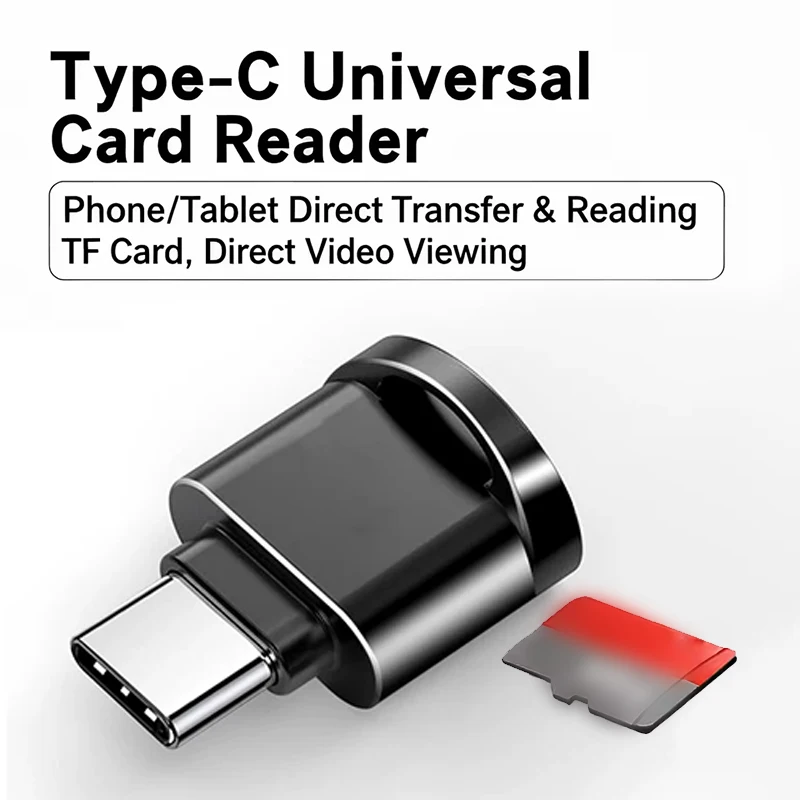 Mini Type-C to SD Micro TF Card Reader Memory Card, Suitable for Samsung Huawei Xiaomi, Aluminum Alloy Card Reader