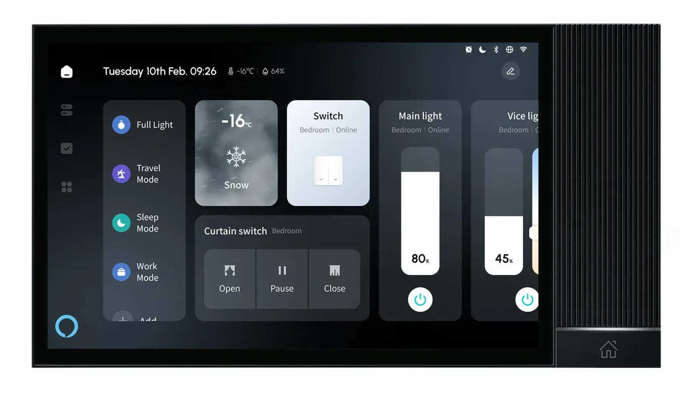 2026 Tianlai MAX8 Home Audio System Wall Amplifier Alexa Remote Voice Control Panel Switch Zigbee Smart Switches