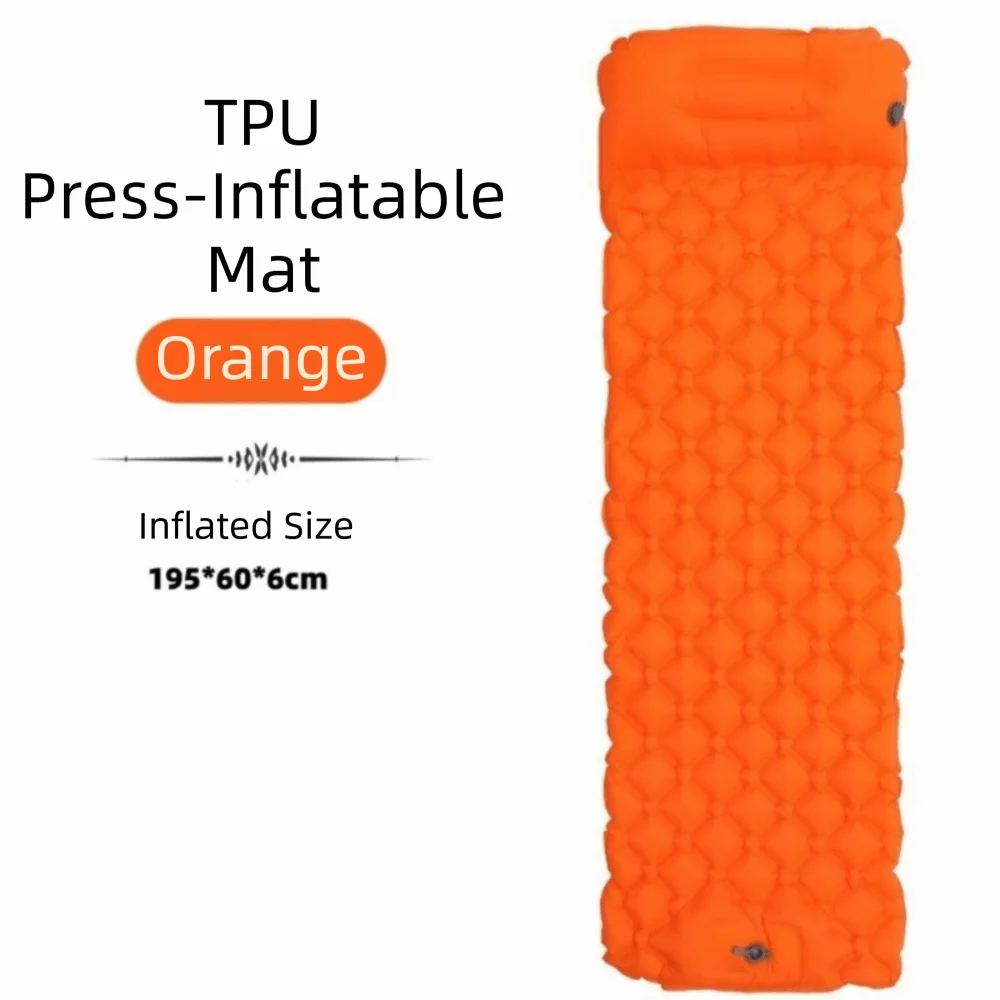 Inflatable Camping Sleeping Pad Folding Ultralight Inflatable Mattress with Pillows Press Self-Inflating Camping Mat