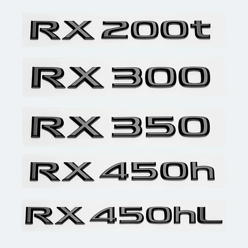 3D ABS Glossy Black Letters RX200t RX270 RX300 RX350 RX450h RX450hL HYBRID  Emblem for LEXUS Car Fender Trunk Rear Logo Sticker