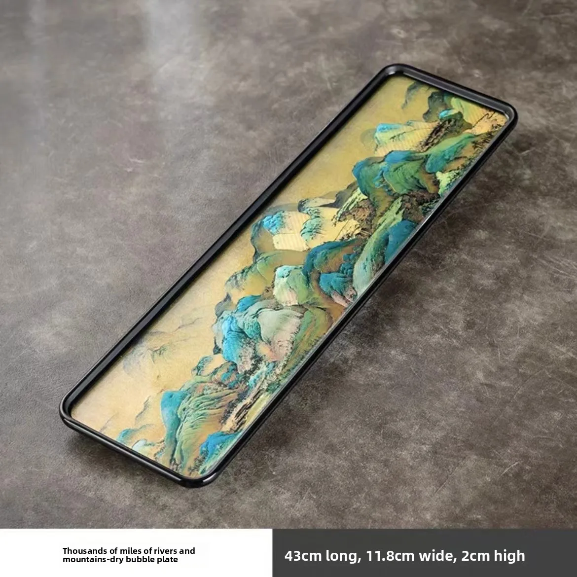 Compact Phenolic Resin Tea Tray Non-Leak Dry Brewing Board Chinese Style Desktop Tea Set Holder Waterproof for Household