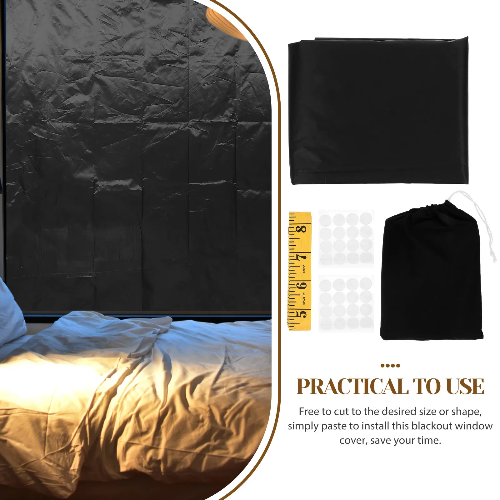 1Set Travel Blackout Curtains Lightweight Blackout Blinds for Windows Cuttable DIY Shade Full Darkness Sleep Environment Nursery view 5