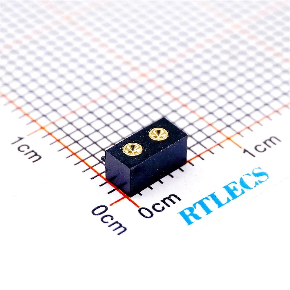 5 50 Pcs Spring Loaded Pogo Pin Connector 2 Pin Right Angle Surface Mount SMD Strip Male Female Target Concave SMT Pitch 2.5 MM