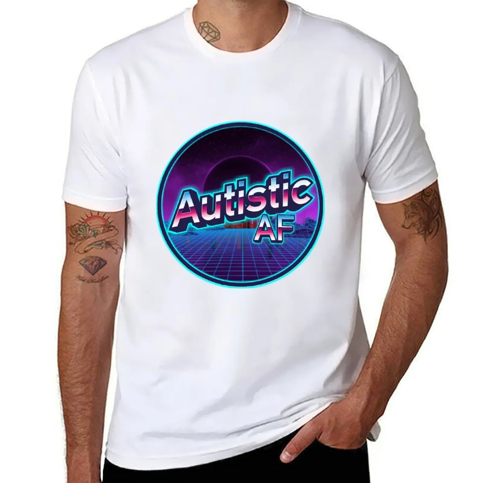 

Autistic AF light T-Shirt cotton tshirt 100% t shirt man casual T-Shirt
