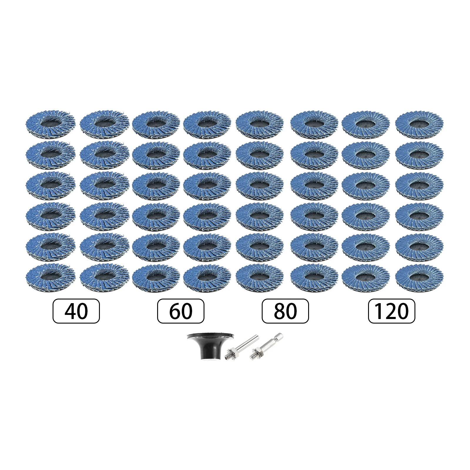 48 قطعة 2 بوصة رفرف القرص مجموعة الرملي/طحن/تلميع أقراص 40 60 80 120 حصى ث/1/4 بوصة حامل لإزالة زاوية طاحونة الصدأ