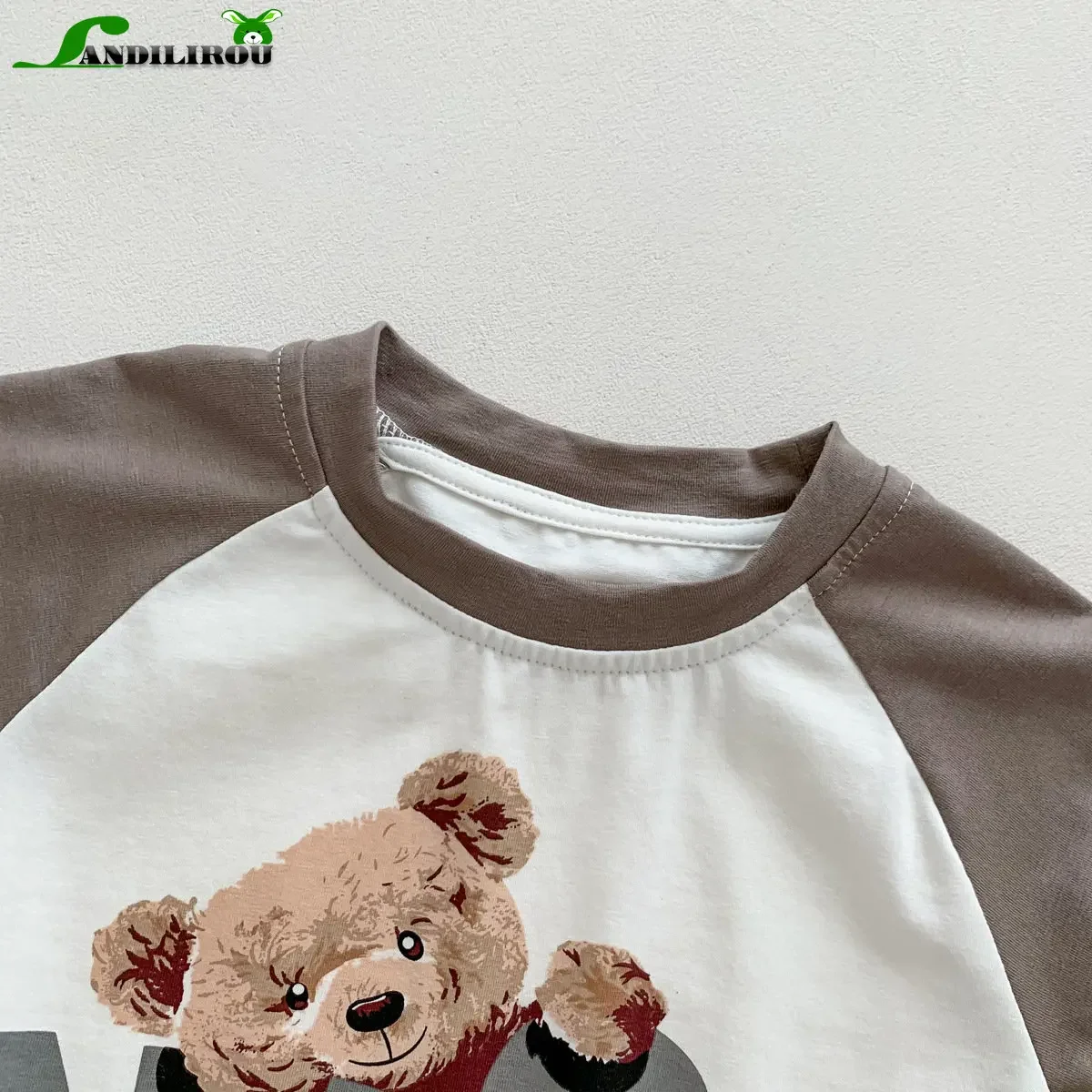 2024 Soft Comfortable Clothing Summer Infant Baby Boy Short Sleeve Patch Print Bear Letter Cotton Outfits Kids Toddler Jumpsuits