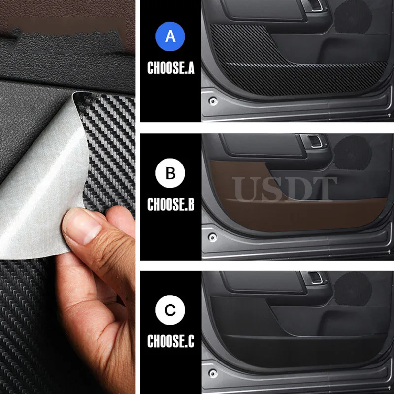 4PCS PU Leather Car Door Panel Anti Kick Sticker Mat Fit for Land Rover Discovery 4 5 Range Rover Sport Evoque Executive Velar