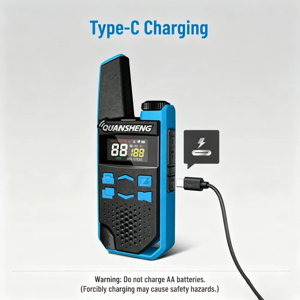 quansheng-tg-fr1-walkie-talkie-pmr446-version-frs-version-usb-c-charging-license-free-flashligh-vox-noaa-ham-radios-2pcs-camping
