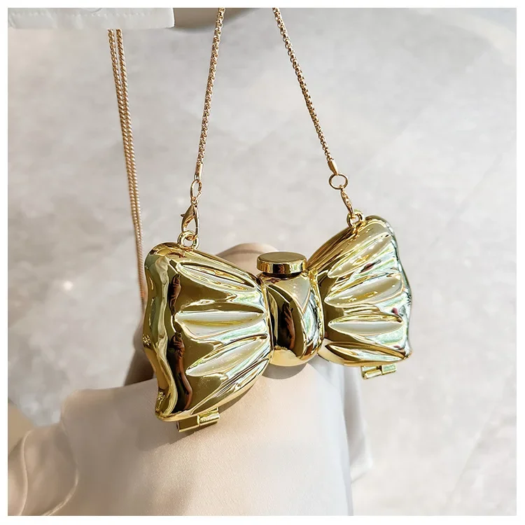 Women Luxury Golden Round Acrylic Evening Clutch Purse Funny Shape Glitter Shoulder Handbag For Wedding Party Prom view 5