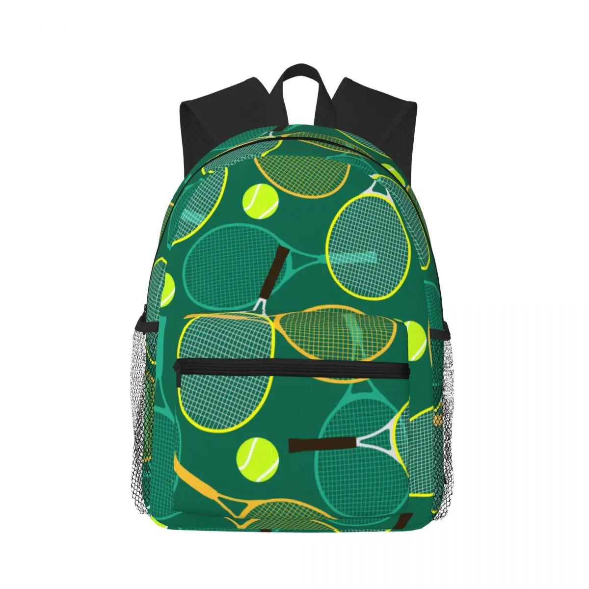 

Tennis Rackets And Balls Laptop Bookbag Computer Bag Hiking Travel Daypack for Women Men