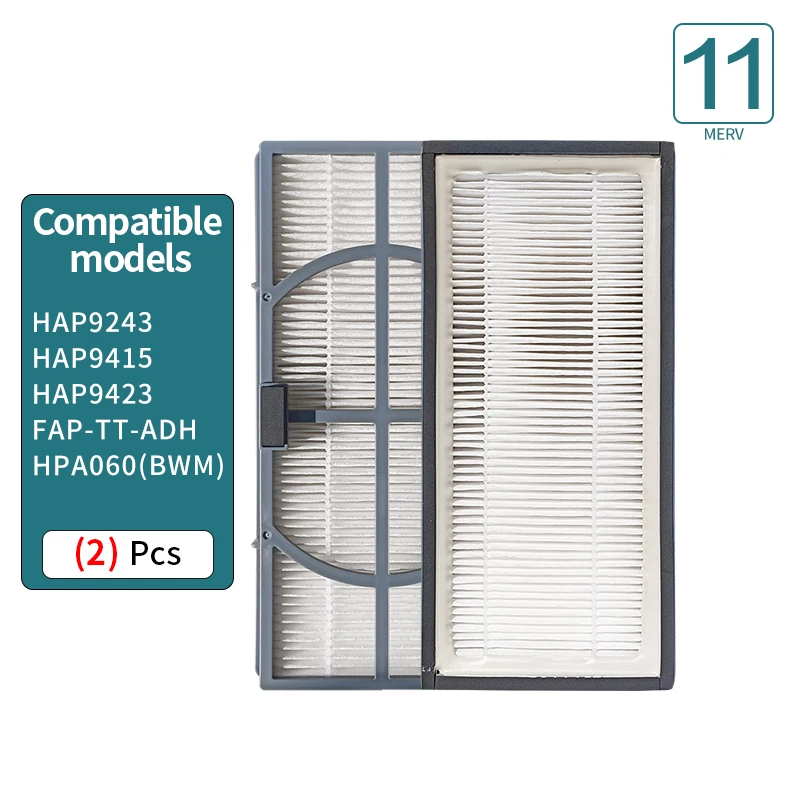 2 pz, A/D/H Merv 11 True HEPA filtri di ricambio per purificatore d\'aria compatibile con Filtrete FAP-TT-ADH, Holmes HAP9243, HAP9415