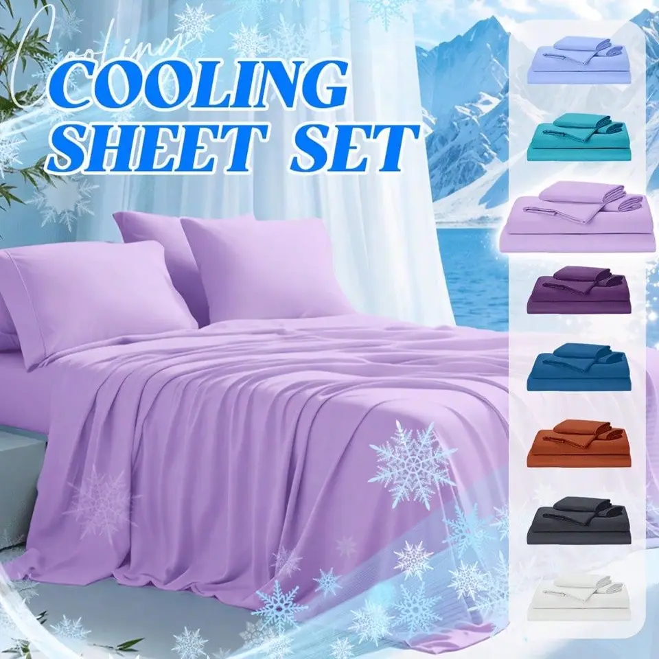 Bamboo Fiber Fitted Sheet Set Soft Breathable Comfort