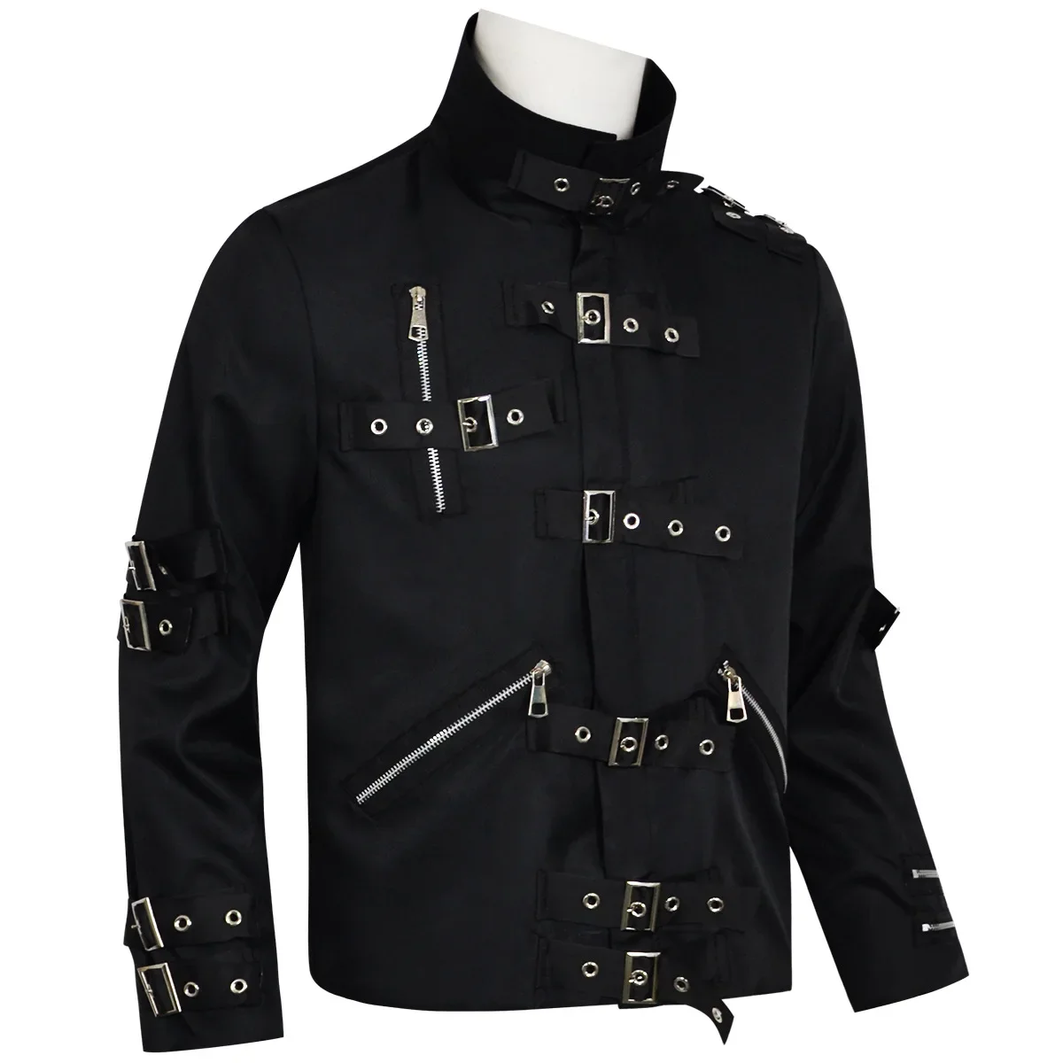 Michael Jackson cosplay Costume BAD MJ Punk Jacket Black Slim BAD Jacket Costume Clothing for Man Adore Stars Impersonator view 3