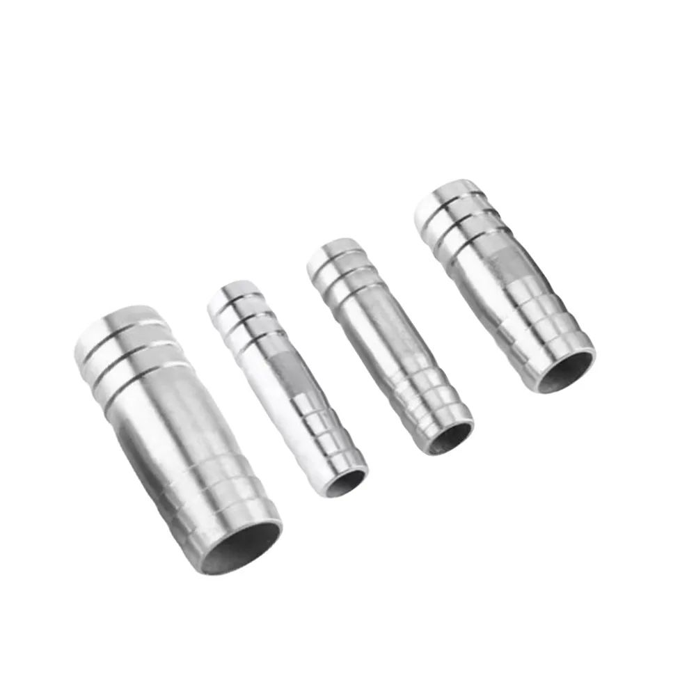 304 Stainless Steel Hose Barb Connector 6-41mm Straight Two-way Pipe Fitting 50-65mm Length 6/8/10/13/14/18/21/22/25mm