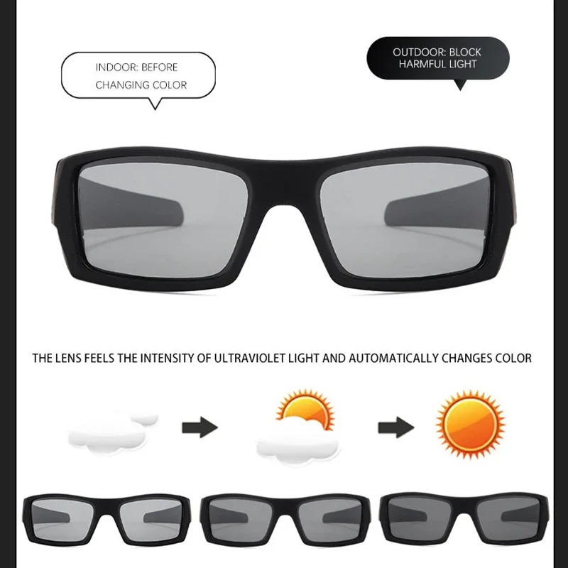 Polarized Sports Sunglasses for Men, UV380 Protection Rectangular Sun Glasses, Lightweight Black Shades for Driving, Fishing