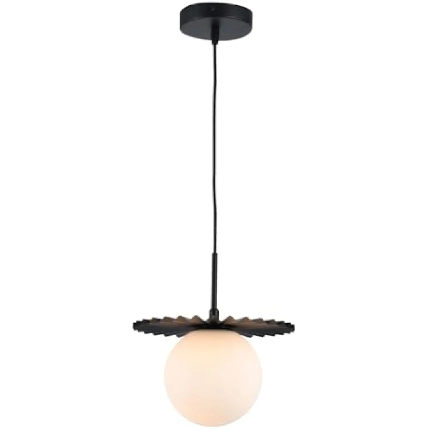 

9.8 Modern Globe Pendant Light Fixture, 1-Light Mid Century Adjustable Hanging Light Fixture, Single Globe Chandeliers with Wh