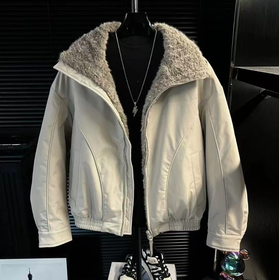 

Autumn and Winter New Trend Retro Thickened Warm Hooded Cotton-Padded Jacket Men's Loose Sports Large Size High-Grade Coat