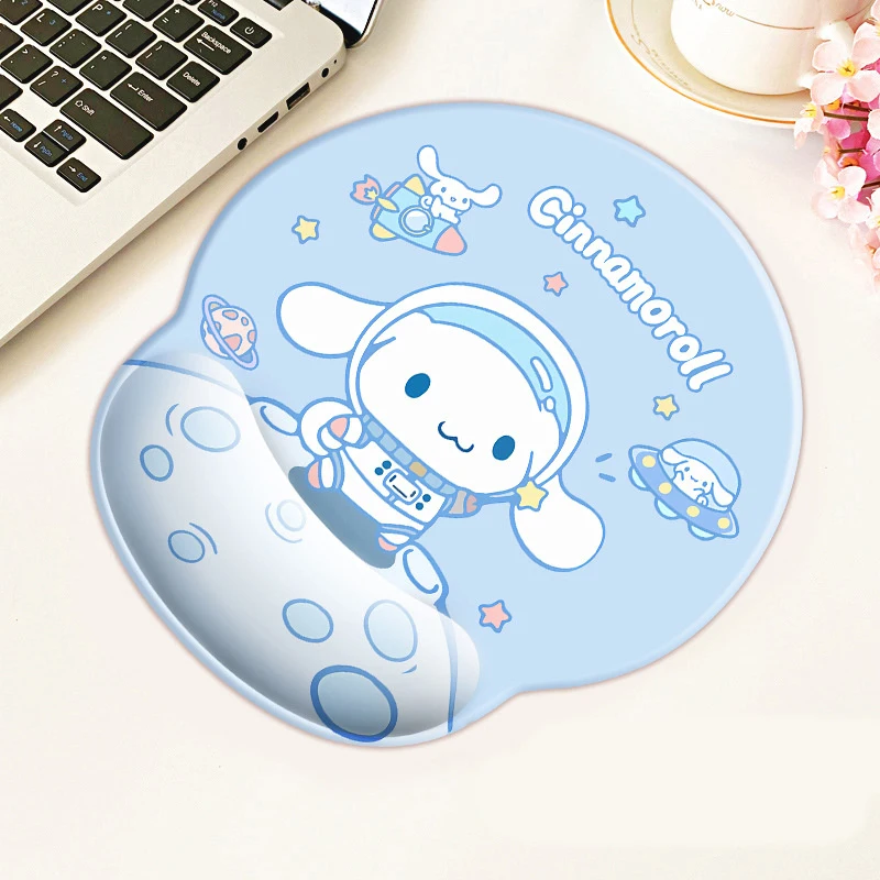 

Sanrio Anime Cinnamonroll Silicone Wrist Pad One Piece Set Cute Cartoon Coolommy Melody 3D Mouse Pad Wrist Pad Keyboard