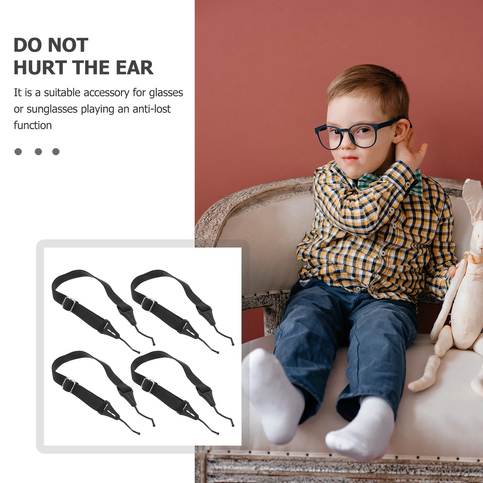 

4pcs Eyeglass Cords Anti-Skid Glasses Retainer Elastic Glass Lanyard For Sports Outdoor Replacement Accessories Labor Protection