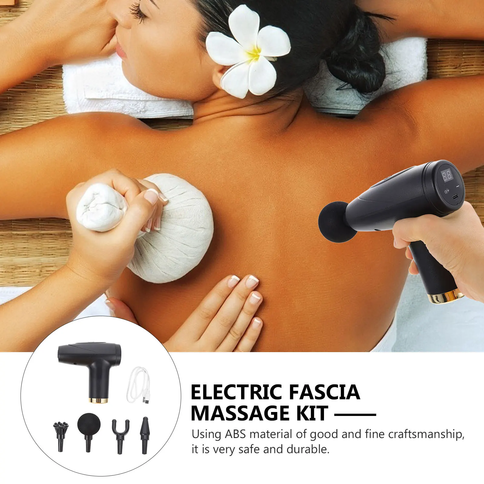 

1Set Smart Fascia Gun Electric Muscle Massager ABS Material Deep Tissue Relaxation Gift for Family Friends Back Massager