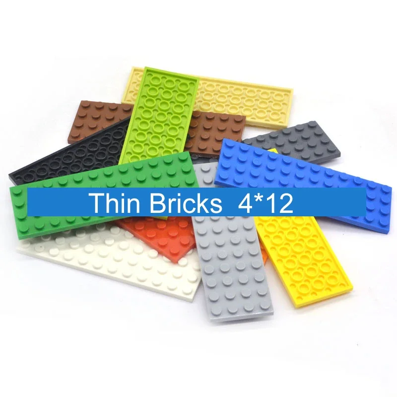 50pcs DIY Building Blocks Thin Figures Bricks 4x12 Dots Educational Creative Size Compatible With 3029 Brands Toys for Children