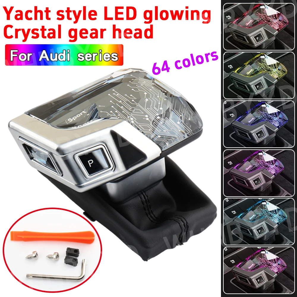 

For Audi A4 B9 A5 S4 S5 RS4 RS5 A6 C8 A7 S6 S7 RS6 RS7 Q5 SQ5 Car crystal gear head with LED gear shift knob lever festival gift