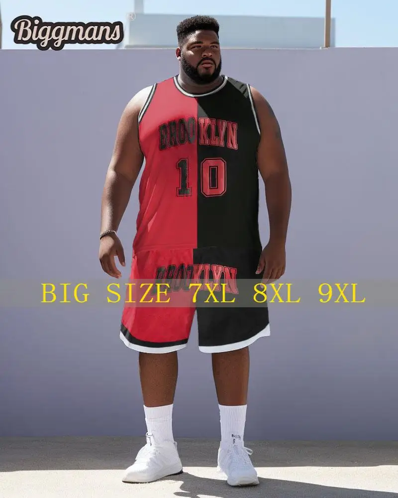 Biggmans L-9Xl Sports Fashion   Vest Plus Size Set for Summer Oversize Basketball Suit Block Basketball Shorts 7XL 8XL 9XL