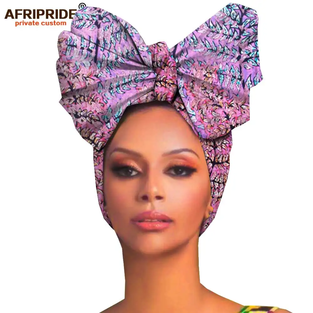 African headwraps women hair accessories african material wax traditional Headtie headscarf Turban 100% Cotton AFRIPRIDE A19H006