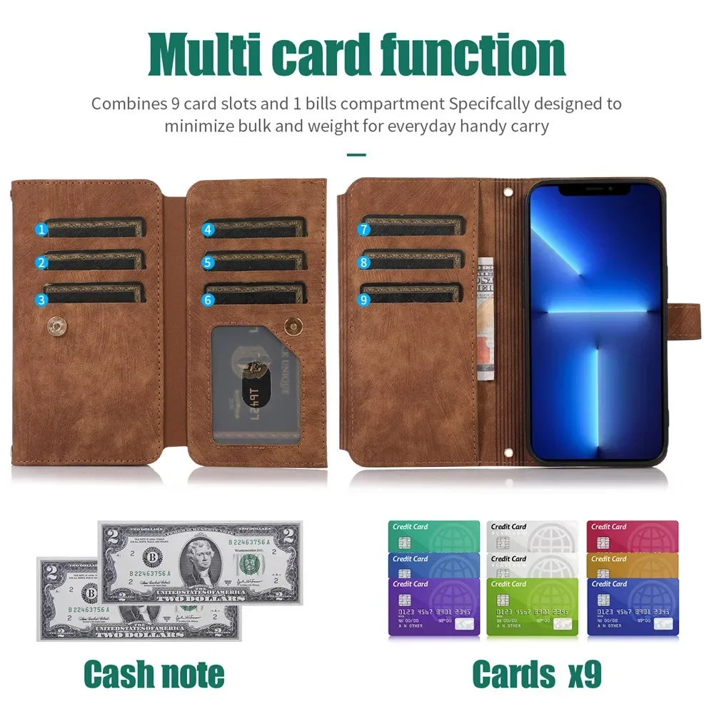 For Xiaomi Redmi Note 13 14 Pro Plus 5G Crossbody Leather Zipper Wallet Case For Redmi Note 13 Pro 14S Case Note13 14 Pro+ Cover