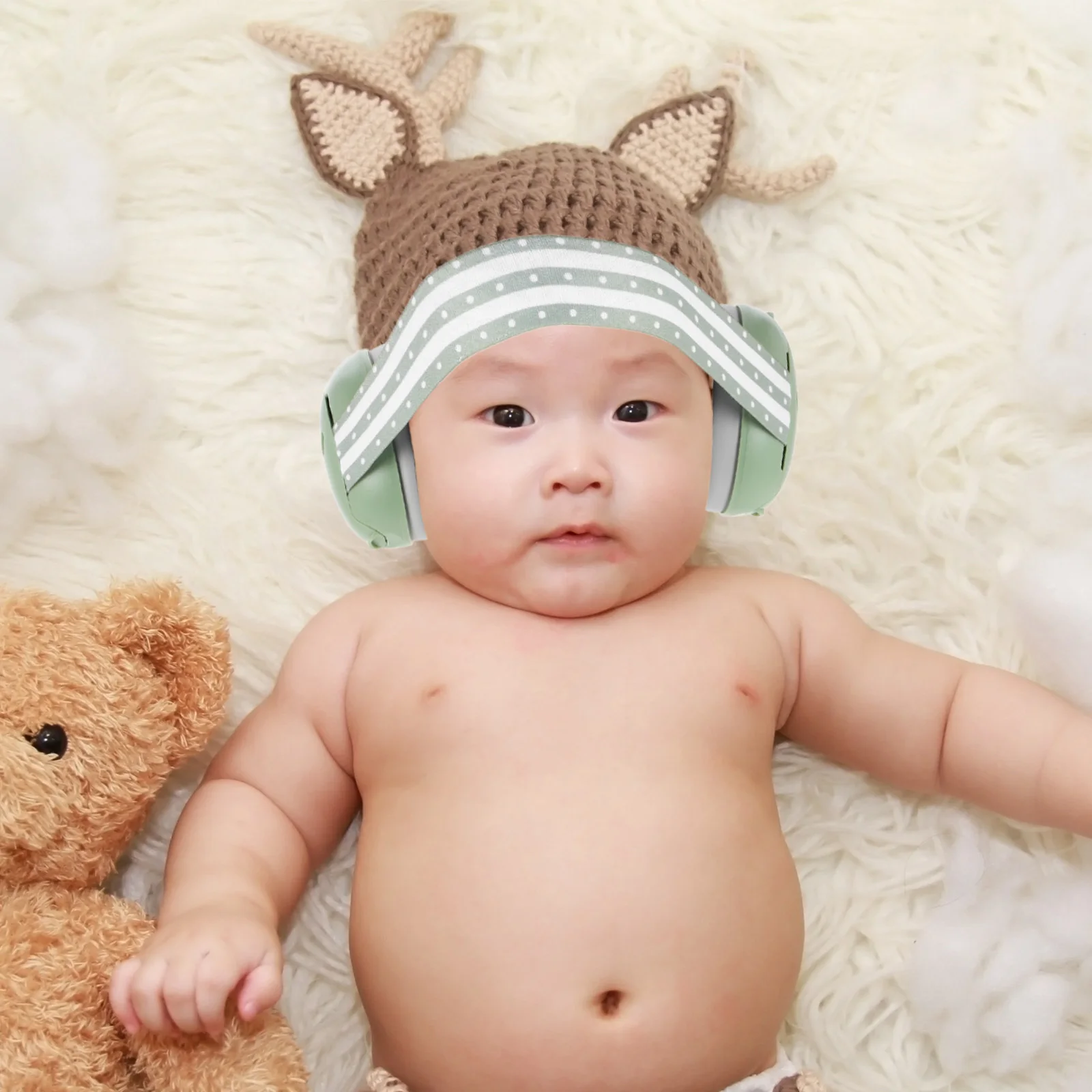 أغطية أذن للحماية من الضوضاء، سماعات أذن قابلة للتعديل وناعمة ومريحة للنوم أثناء السفر #1