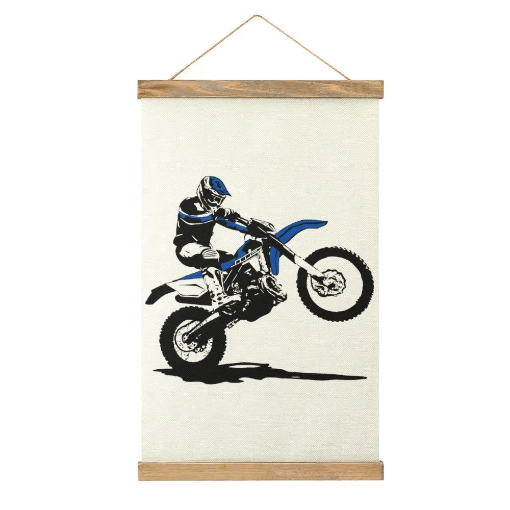 Graphic Vintage Enduro Offroad Biker Long Sleeve For Sale Canvas Hanging Picture Craft Decoration Funny Joke Bar   Picture Style