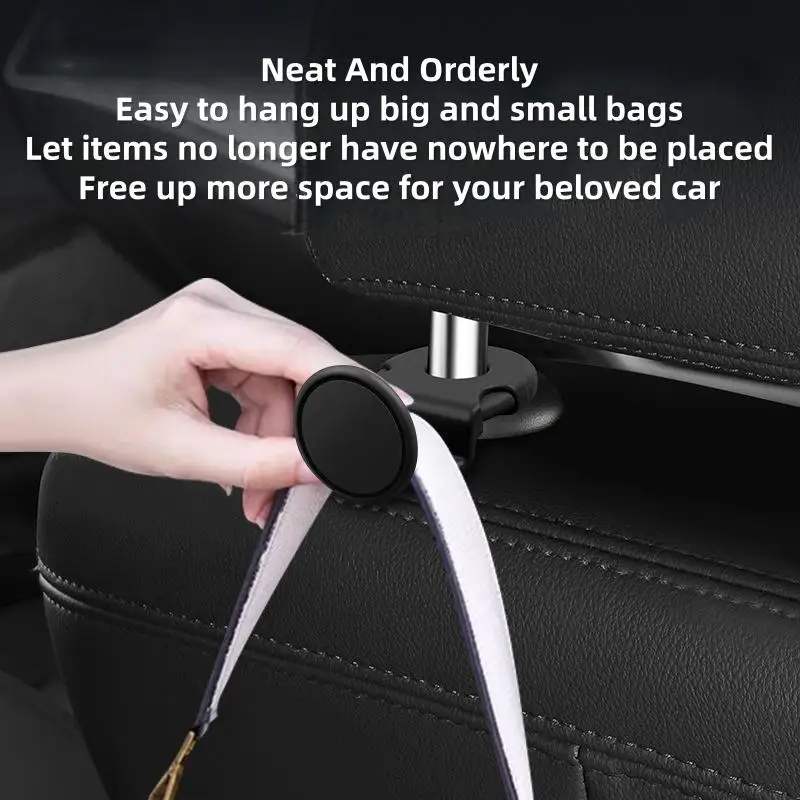 2Pcs Car Back Seat Hook Auto Interior Organizer Accessories 20KG Heavy Duty For Grocery Bag Car Headrest Hanger Storage Hook