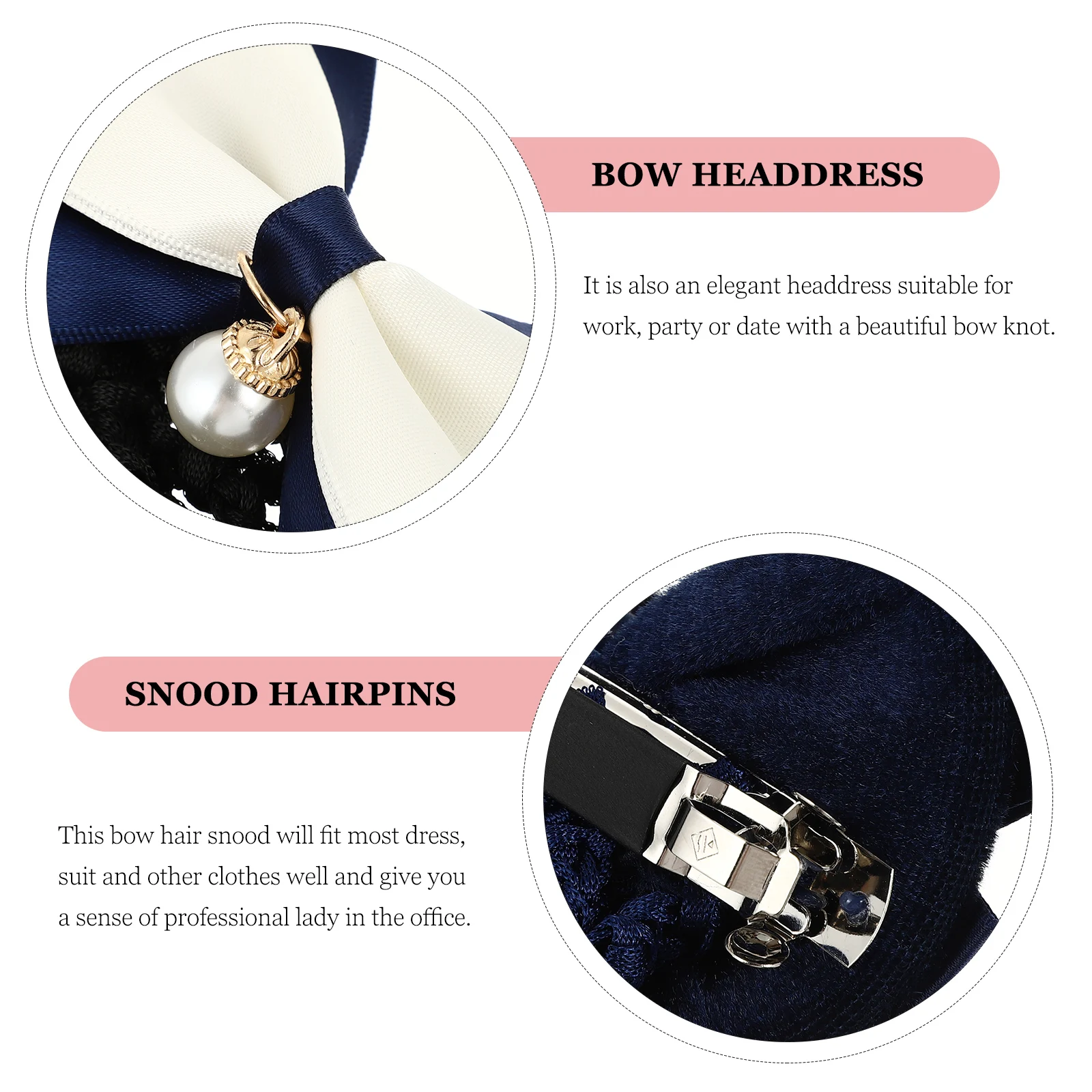 

3 Pcs Bow Hairnet Accessories for Women Hairpin Bun Snood Clip Bows Miss Extensions