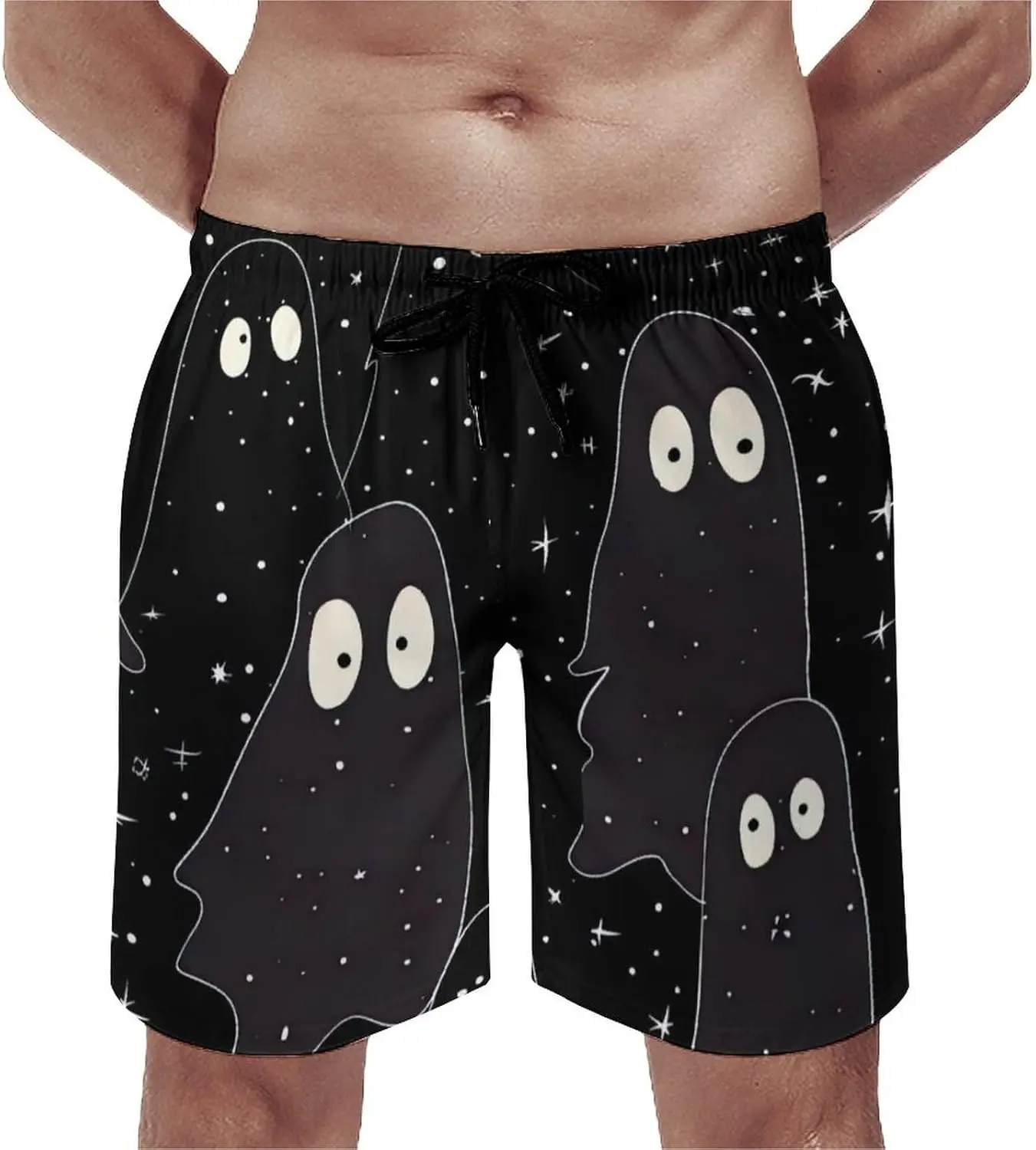 

Adugen Origei Snakes Pattern Beach Shorts Casual Men's Swimming Trunks with Pockets