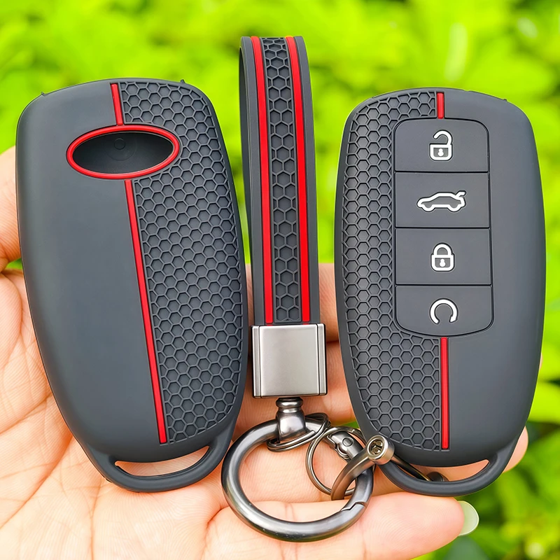Silicone Car Key Case Cover for Chery Ebro S800 S700 Jaecoo J7 J8 Omoda 5 C5 Remote Key Shell Keychain Protection Accessories